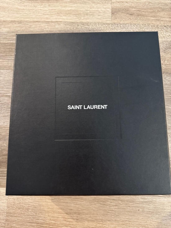 SAINT LAURENT 100mm Cassandra Sandals In Nero wegdes goldish logo hardware 40 9 - Picture 7 of 7